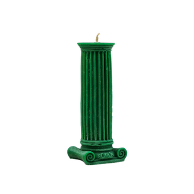 Beewax candle "Antique column", Green, S