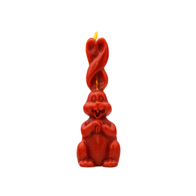 Beewax candle "Bunny", Red, M