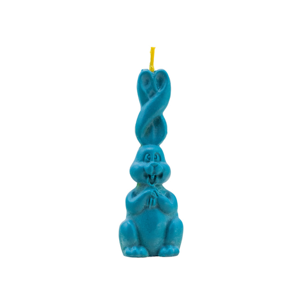 Beewax candle "Bunny", Light blue, M