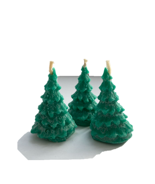 Candle from soy wax "Christmas tree", Green, XS